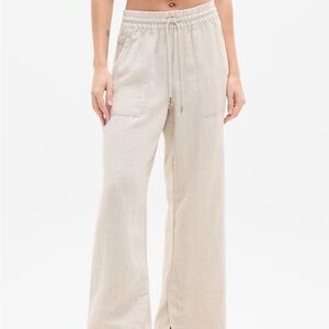 Athleta Retreat Wide Leg Linen Pant -Undyed